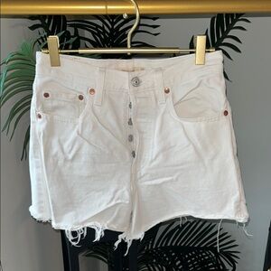 Levi's Ribcage Ecru Denim Cut-Off Shorts